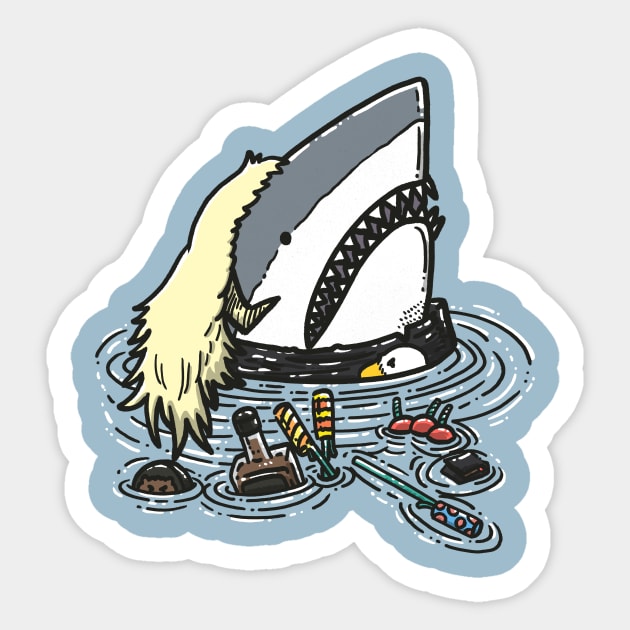 Mullet Shark II Sticker by nickv47